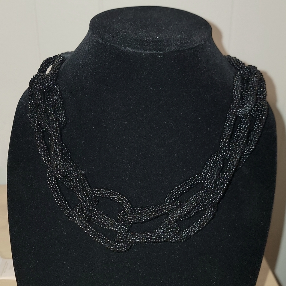 Black Beaded Necklace